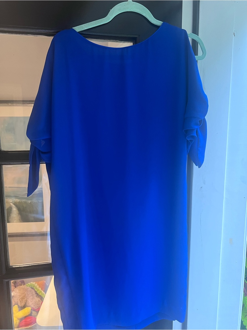 Vince Camuto Royal Blue Short Sleeve Tunic with Tie Detail